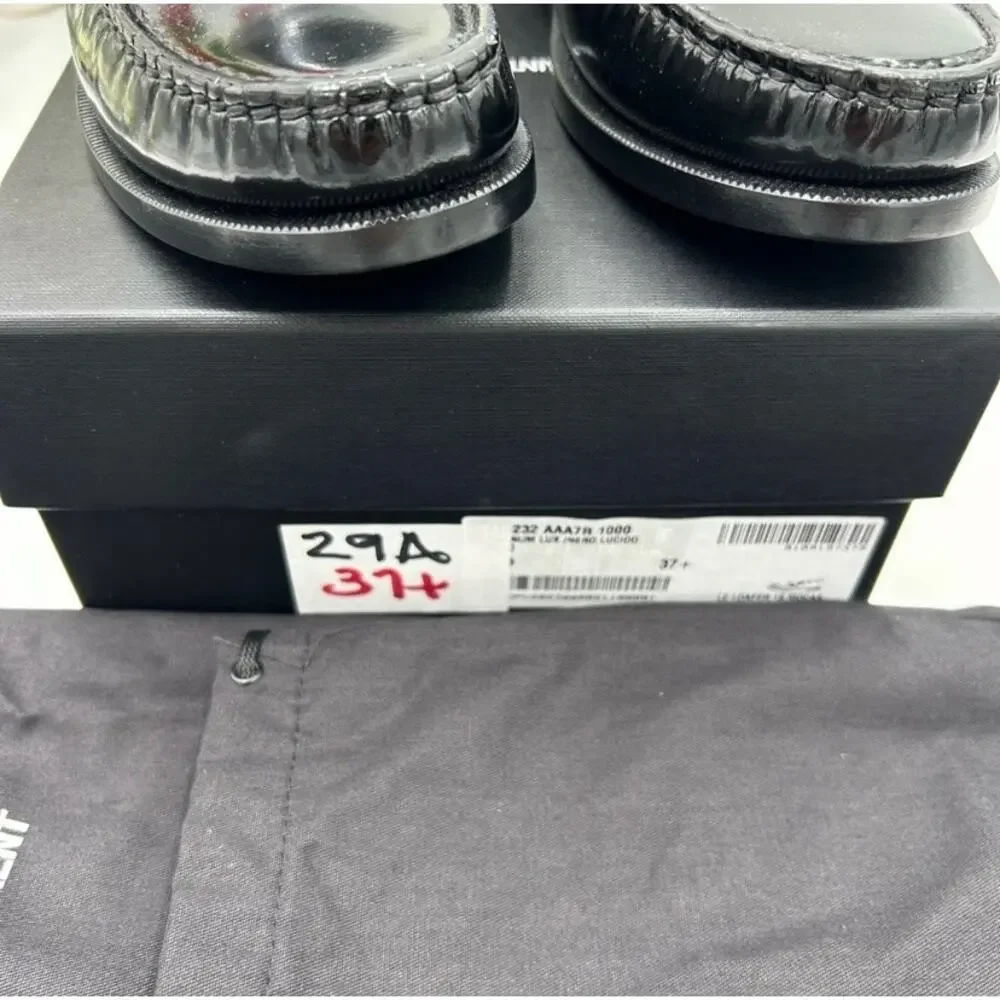 SOLD Women's Saint Laurent leather penny loafers size 37.5 made in Italy - Picture 4 of 13